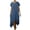 Blue, variant on Velvet Dress for Women Short Sleeve Ladies' Patchwork Button Decoration Solid Color Dress Blue 3X