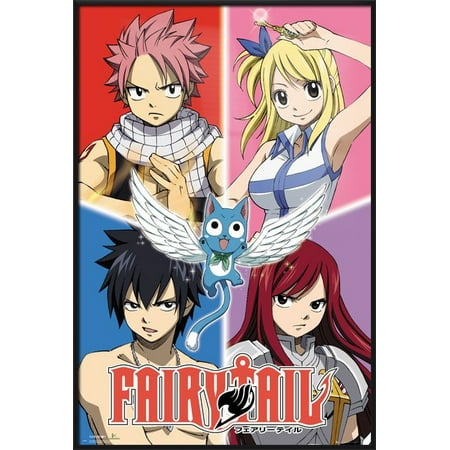 Fairy Tail - Framed Anime / Manga TV Show Poster (Character Grid) (Size: 24