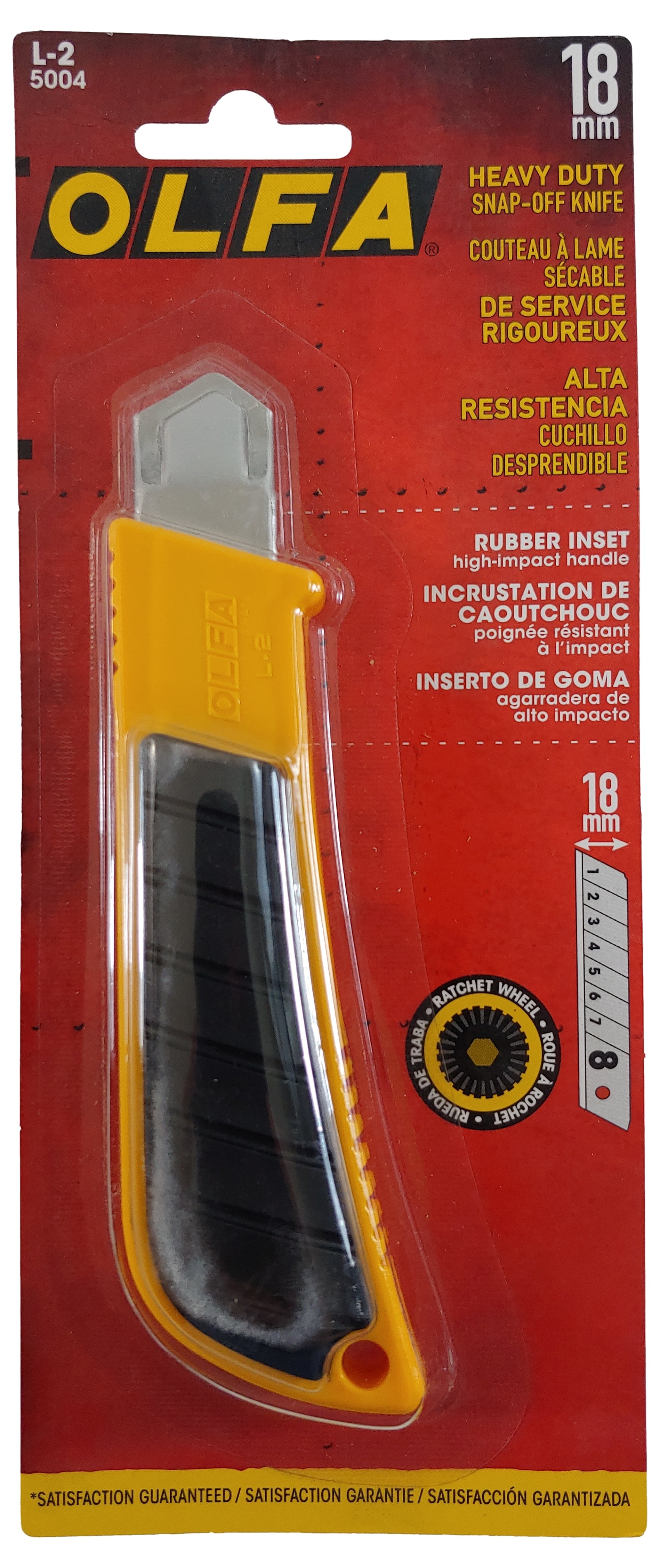 Lot of 2 OLFA 5004 L-2 Snap-Off Blade 18mm Rubber Inset Heavy-Duty Utility Knife