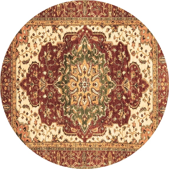 Ahgly Company Indoor Round Persian Brown Traditional Area Rugs, 3' Round