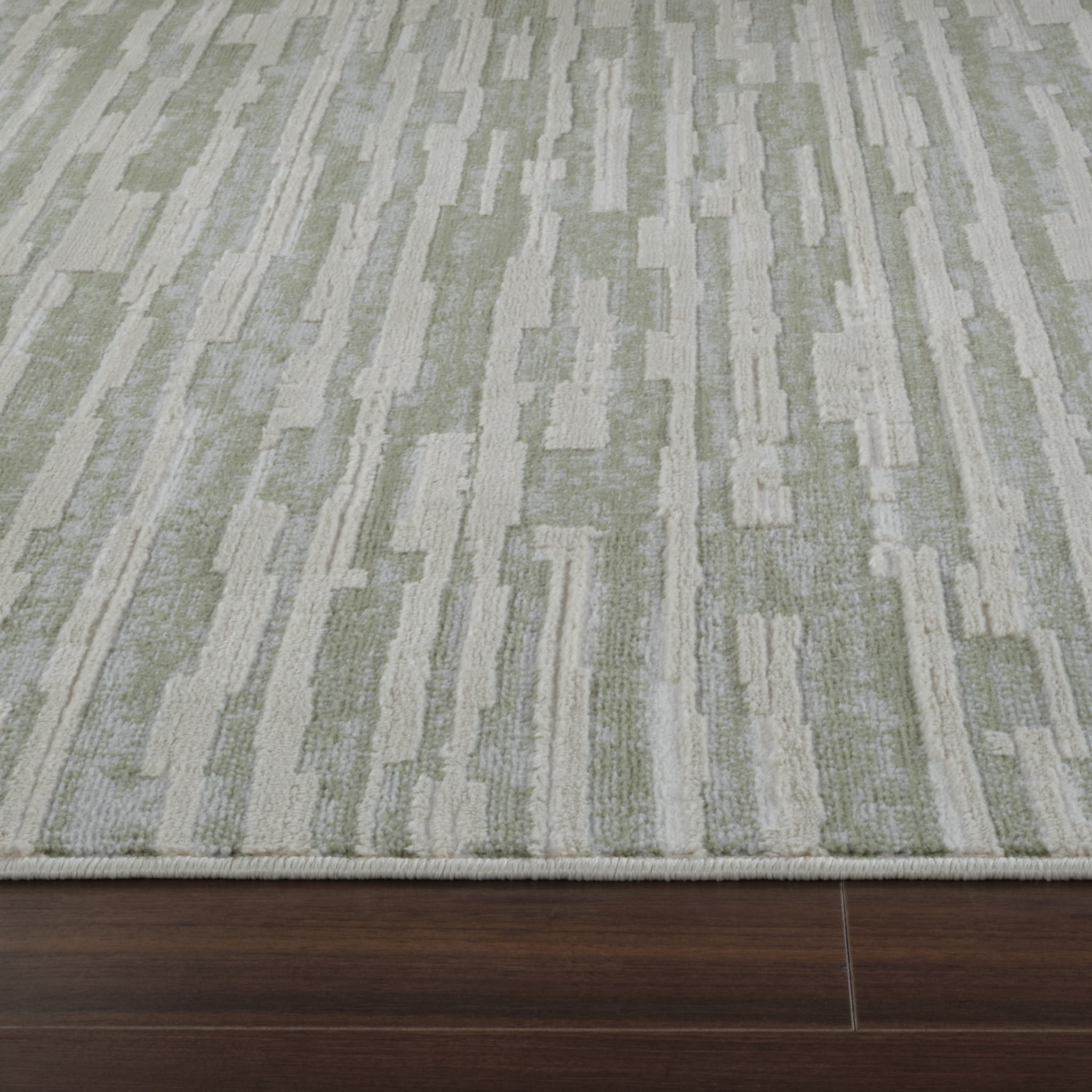 Rug Branch Nomad Abstract Indoor Area Rug, Green Beige, Modern - Living Room, Bedroom, Dining Room, and Kitchen