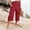 Red, variant on iHPH7 Cotton Linen Capri Pants Women Summer Capris for Women Capri Palazzo Pants for Women Loose Capri Gauze Pants Elastic Waist Trousers Palazzo Linen Pants Linen Casual Pants (S-XXL)