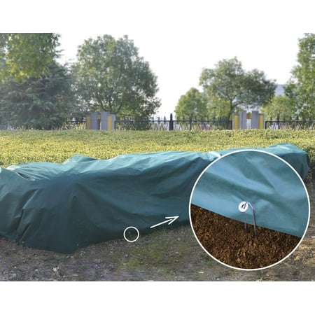 Agfabric Warm Worth Super-Heavy Floating Row Cover & Plant Blanket Kit with Pins, 1.5oz Fabric of 10x20ft for Frost Protection, Harsh Weather Resistance& Seed Germination, Dark (Best Light For Seed Germination)