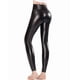thumbnail image 2 of Leggings Ginasy negros de cuero sintético de tiro alto y elasticidad, 2 of 7