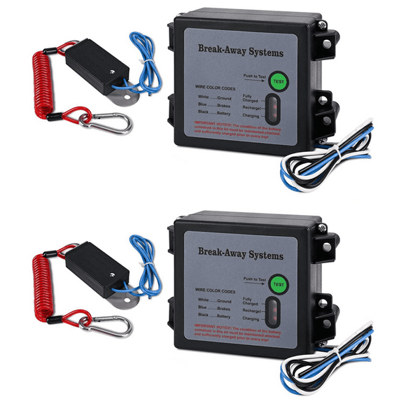 2X Kit de Freins de Remorque avec Interrupteur, Système de Déconnexion Électrique à Lumière de Test LED