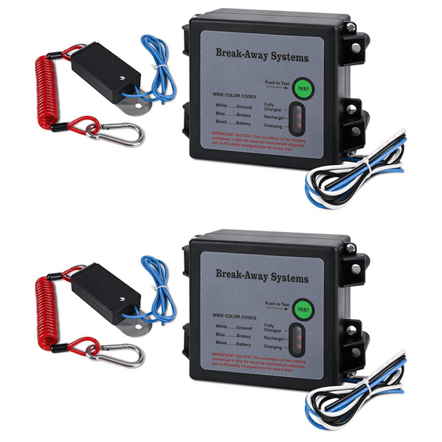 2X Kit de Freins de Remorque avec Interrupteur, Système de Déconnexion Électrique à Lumière de Test LED