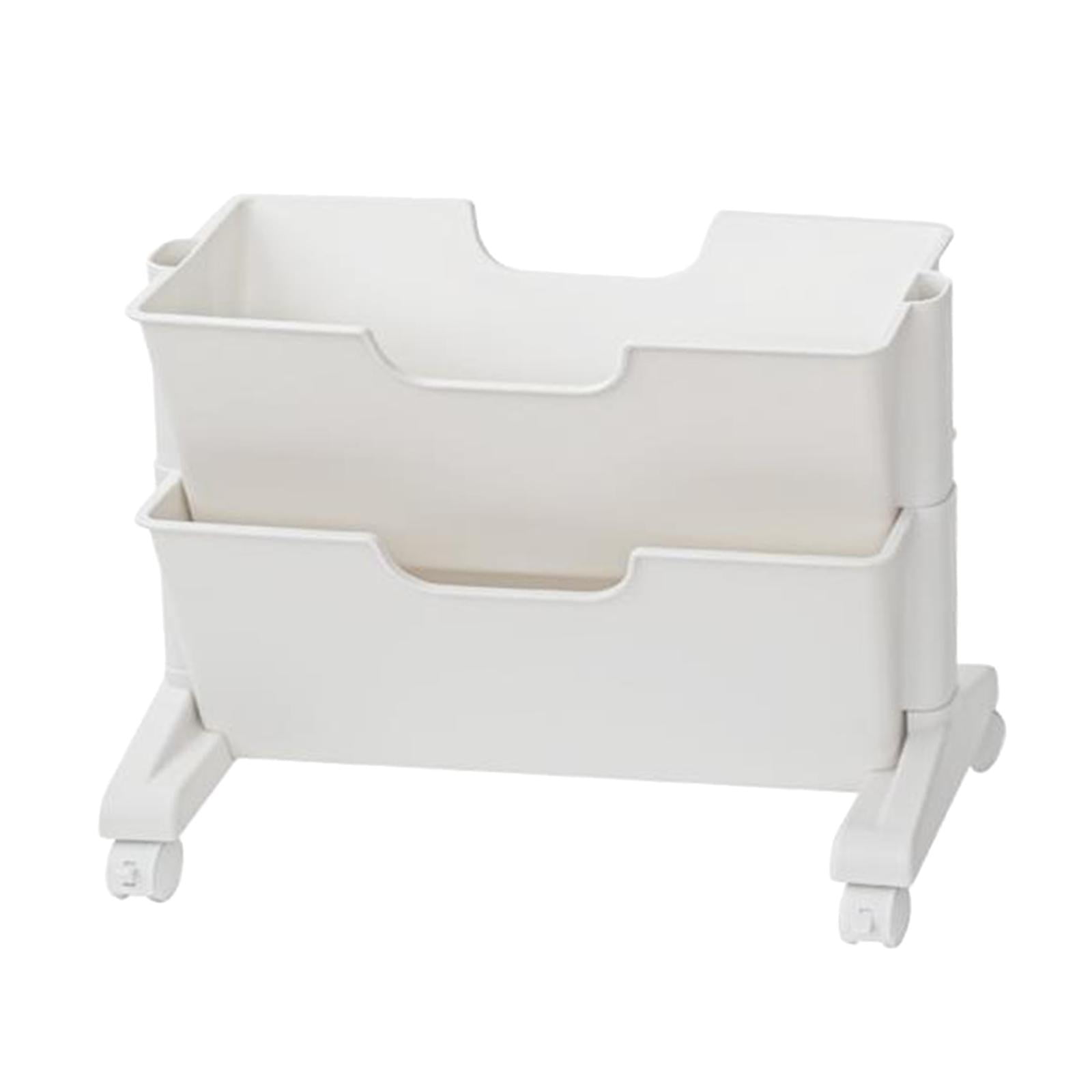 Movable Bookshelf with Casters Compact Rolling Shelving Multifunctional