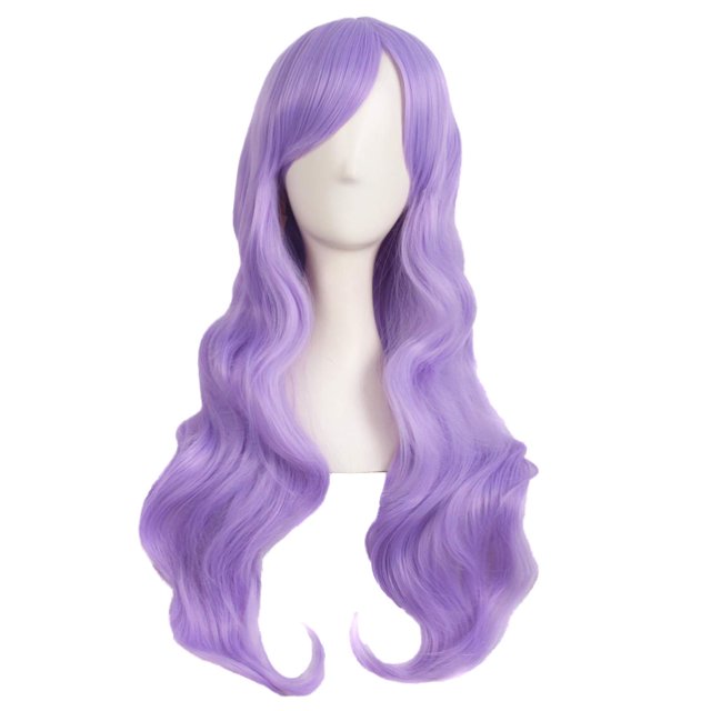 LinYooLi 28 Pouces/70 cm Perruque Synthétique Cheveux Longs Bouclés (Brun Blond Mélangé)