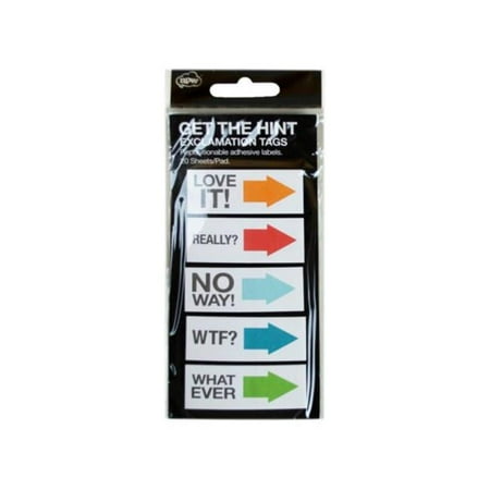 Kole Imports MK238-24 Get the Hint Exclamation Sticky Note Tags - 24 Piece