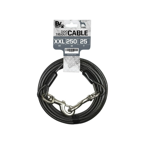 BV Pet XXL Tie Out Cable for Dogs up to 250 Pound, 25 Feet Walmart