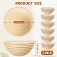 thumbnail image 2 of Duslogis Set of 6 Banneton Bread Proofing Basket 5 inch Round Sourdough Proofing Basket Bowl with Liners for Home Making Bread Bakers Baking, 2 of 7