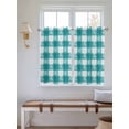 thumbnail image 6 of Kitchen Curtains 45 Inches length, Turquoise Buffalo Check Window Treatment Curtain Drapes, Farmhouse Modern Teal Plaid Lightweight Window Panels for Living Room Bedroom, 52"x45", 2 Panels, 6 of 7