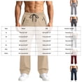 thumbnail image 4 of Men's Casual Pants Drawstring Elastic Waist Chino Pants Straight Leg Slacks Cotton Twill Trousers with Pockets,twill chino pants Khaki L, 4 of 7