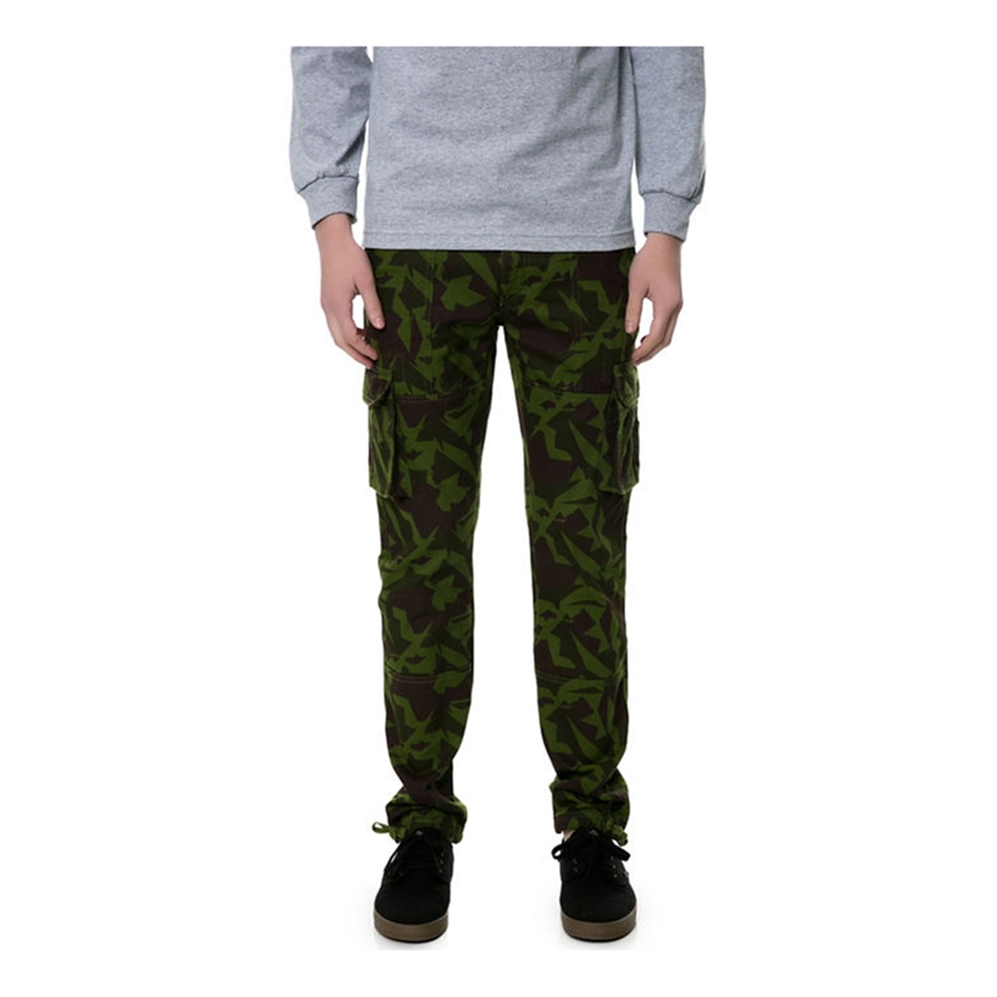 TrukFit Mens The Camp Twill Casual Cargo Pants, Green, 34W x 32L