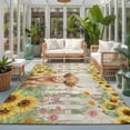 thumbnail image 3 of Farm Highland Cattle Area Rugs 4x6ft Farmhouse Sunflower Cow Fence Linen Texture Floor Rug&nbsp;Non Slip Low Pile Ultra Soft Throw Carpet for Entryway Indoor Entrance Kitchen Bathroom, 3 of 9