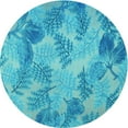 thumbnail image 1 of Ahgly Tapis Rond Lavable en Machine Intérieur Transitionnel Turquoise Foncé Vert, 6 Pieds Rond, 1 of 7