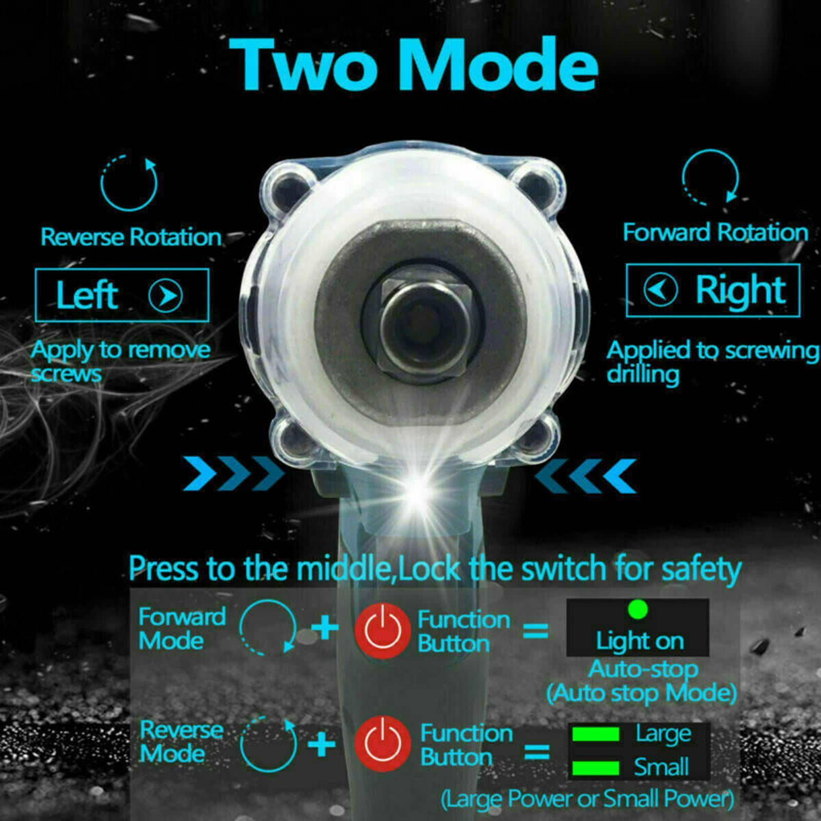 Nishiyuenyi 1/2" Cordless Brushless Electric Impact Wrench Tools Lightweight Adjustable Mode