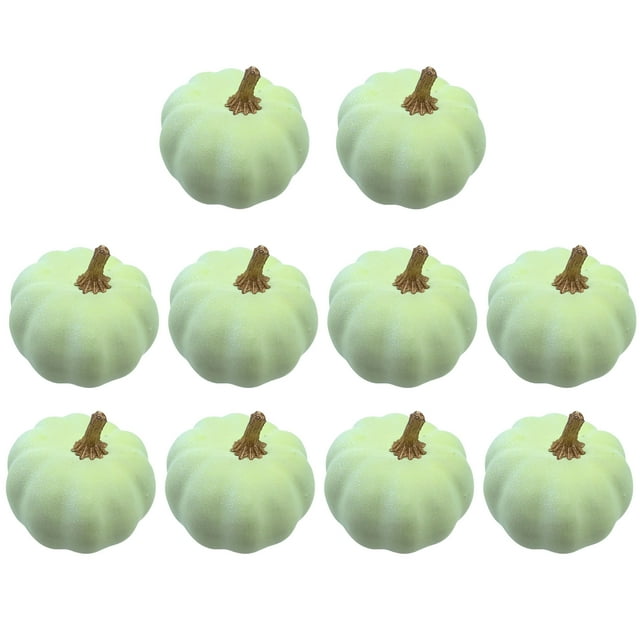 Naiovety 10 piezas de adornos de calabaza de espuma vintage, versátiles y de cosecha propia, para dormitorio, balcón y jardín. Decoración del hogar Verde 7.5 cm x 6.5 cm