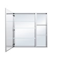 thumbnail image 4 of ANGELES HOME 36" x 36" Tri-View Aluminum Bathroom Medicine Cabinet and Open Shelf Set with Adjustable Glass Shelves, Copper-Free Mirror, Recessed or Surface Mount, 4 of 7