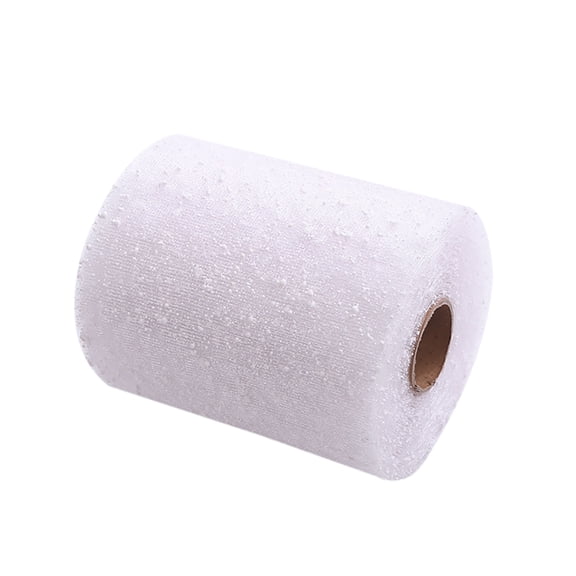 16 Yards Snow Dot Flower Wrapping Mesh – White Bouquet Packaging for Wedding, Birthday & DIY Crafts