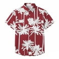 thumbnail image 2 of Mens Shirts Summer Beach Short Sleeve Tropical Button Down Collar Loose Fit Relaxed Fit Red Shirts L, 2 of 4