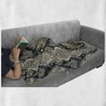 thumbnail image 6 of Damask Soft Flannel Fleece Blanket, Victorian Style Baroque Classic Pattern with Ornamental Floral Leaves Image, Cozy Plush for Indoor and Outdoor Use, 50" x 70", Charcoal Grey Cream, by Ambesonne, 6 of 6