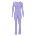 thumbnail image 5 of aidice Yoga Jumpsuits for Women Athletic Crewneck Long Sleeve Skinny Backless Activewear Workout Pants Bodysuits, 5 of 8