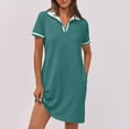 thumbnail image 7 of ZZwxWA Women's Dresses Short Sleeve V Neck 2025 Casual Summer Tennis Golf Mini Shirt Dress with Pockets, 7 of 7