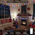 thumbnail image 2 of SUMMIT Connectable Red White and Blue Lights Indoor Outdoor, 100 LED 33ft 4th of July Decorations Light Plug in, 8 Modes Globe String Lights with Remote for Independence Day Party Patriotic Decor, 2 of 17