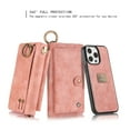 thumbnail image 6 of ELEHOLD Multi-Functional Wallet Phone Bag with Case for iPhone 16 Pro Max,Large Capacity Card Slots Zipper Purse Detachable Magnetic Case with Wristband Lanyard for iPhone 16 Pro Max,Pink, 6 of 9