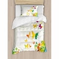 thumbnail image 3 of Colorful Duvet Cover Set King Size, Silhouettes of Butterflies Freedom Icons of the Nature Festival Artwork Print, Decorative 3 Piece Bedding Set with 2 Pillow Shams, Multicolor, by Ambesonne, 3 of 3