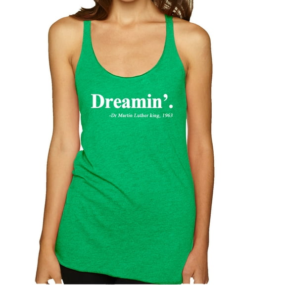 Wild Bobby, Dreamin' Dr Martin Luther King Jr. 1963 Tri-Blend Racerback Tank Top, Envy, Small
