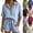 29# Blue, variant on Linen Lounge Short Sets for Women Summer Two Piece Shorts and Short Sleeve Top Matching Sets Casual Beach Outfits Army Green S