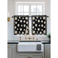 thumbnail image 2 of Black Spring Floral Tier Curtains 24 Inch Length,Sheer Curtains for Bedroom Living Room Daisy Flowers Elegant Farmhouse Art Short Kitchen Curtains Drapes for Small Half Window 27.5"x24" 2 Panels, 2 of 7