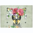 thumbnail image 1 of Metal Light Switch Plate Cover Cute Chihuahua Flower Crown Green DOG018, 1 of 13
