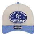 thumbnail image 2 of Men's New Era  Light Beige/Royal Kansas City Royals Frayed M-Crown A-Frame 9FORTY Trucker Adjustable Hat, 2 of 5