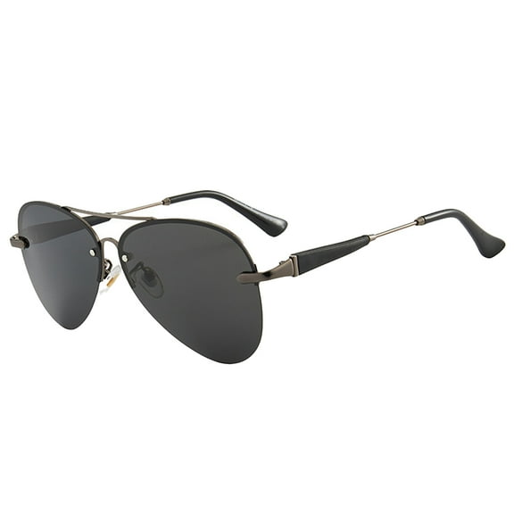 Frameless polarized sunglasses fashion trend sunshade sunglasses, made of TR, metal, TAC - gray