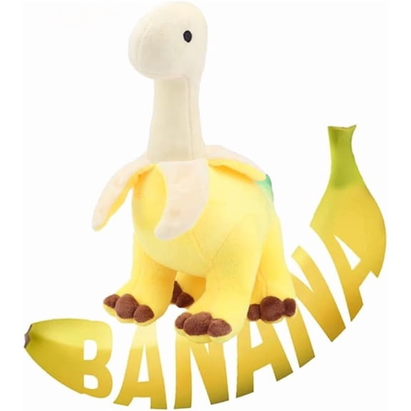 10" Banana Dinosaur Plush Toy, Unique Banana-Themed Stuffed Animal, Super Soft & Cute, Great for Kids’ Playrooms & as a Party Favor