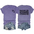 thumbnail image 4 of Tittly T Shirts for Women Graphic Tees Raising My Husband Is Exhausting T Shirt Funny Wife Gift Shirt For Women Tshirts Shirts Womens Tops Purple 3XL, 4 of 4