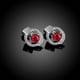 thumbnail image 4 of Pendientes con Circón Rojo Joyería Elegante, 4 of 9