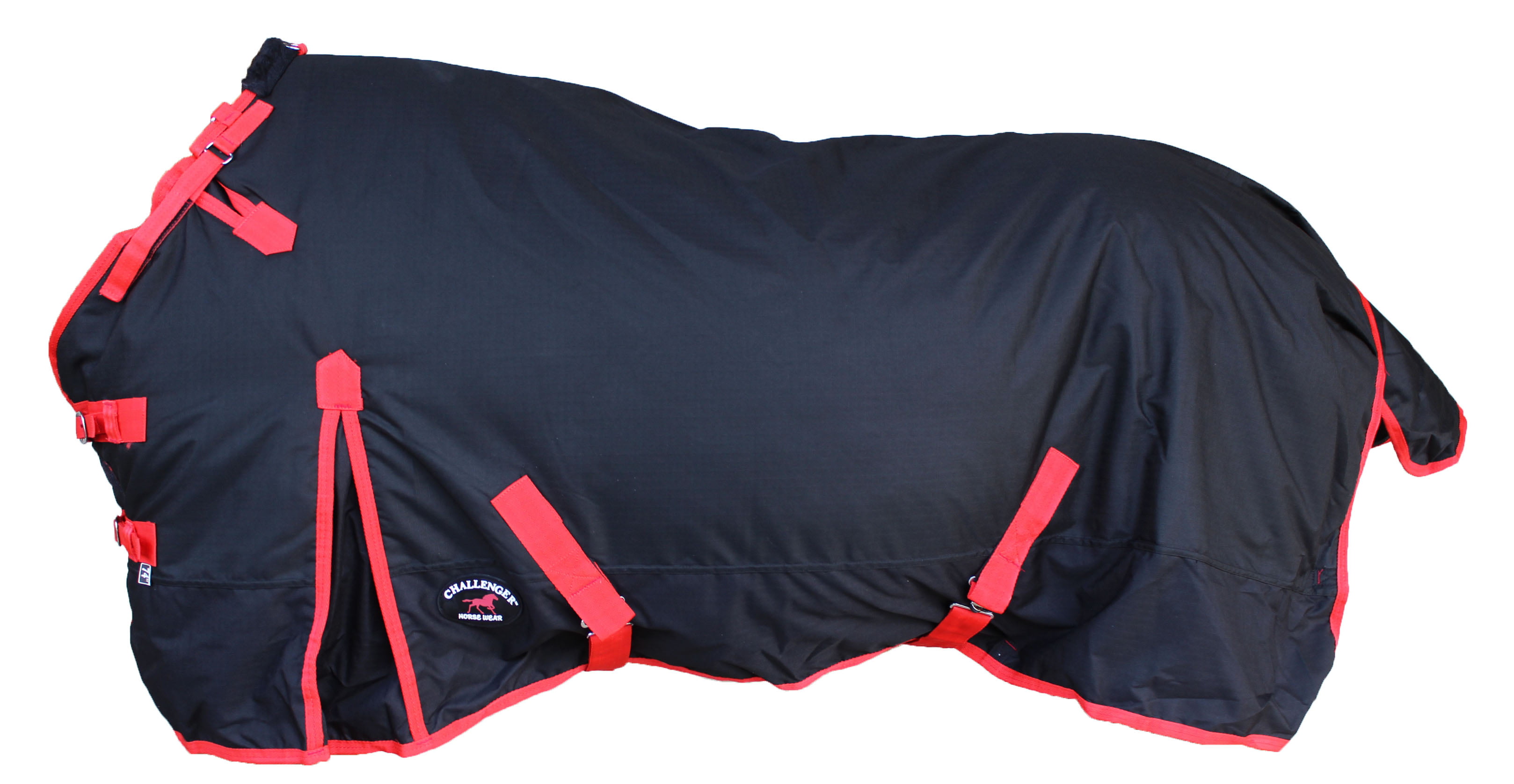 CHALLENGER 76 1200D Turnout Waterproof Horse Tough Winter Blanket Heavy Belly Band Black 564G