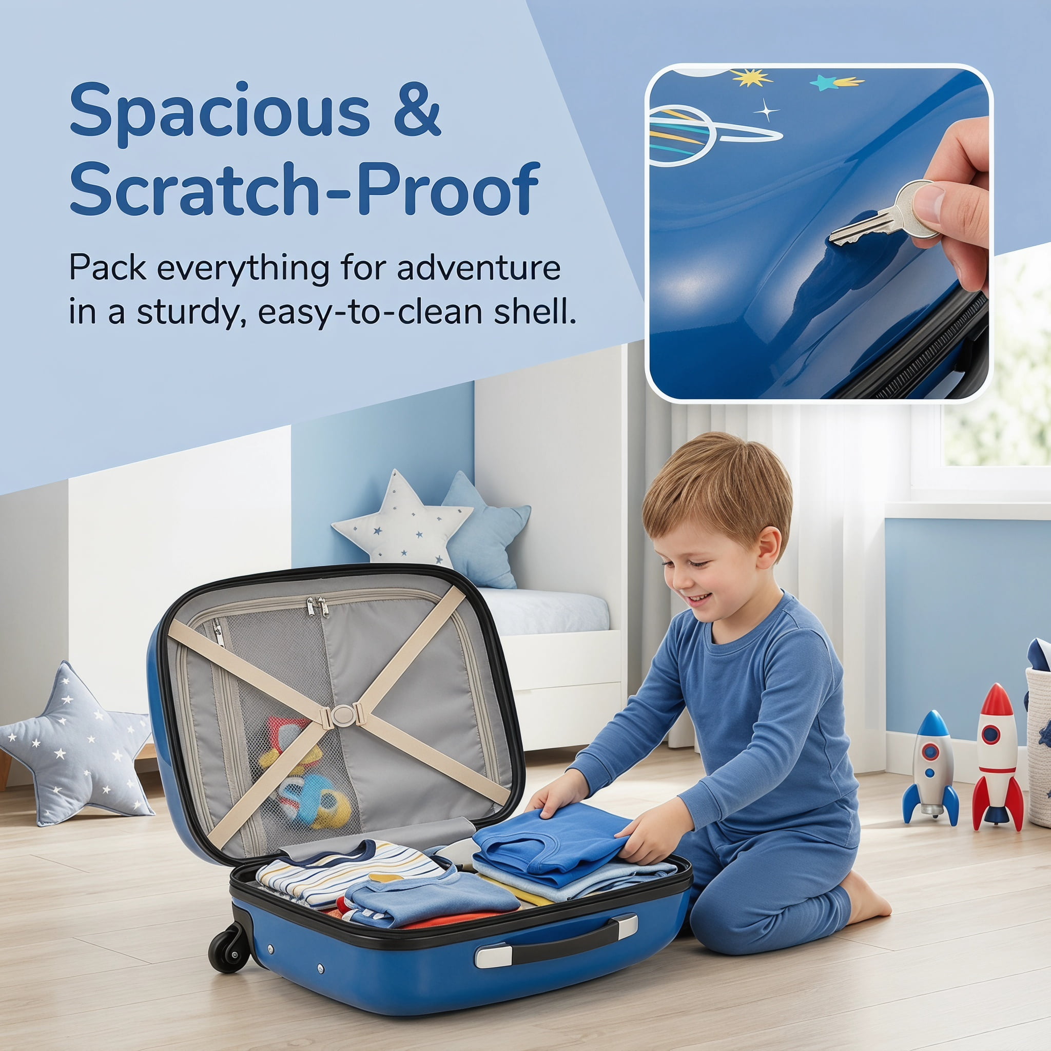Rockland Luggage My First Luggage Kids Hardside Rolling Suitcase