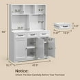 thumbnail image 2 of Aiho Kitchen Pantry Cabinet with Countertop Kitchen Hutch Storage Cabinet 60" Tall Pantry Coffee Bar with Storage, Modern Kitchen Hutch with Microwave Stand for Dining Room, Kitchen - White, 2 of 9