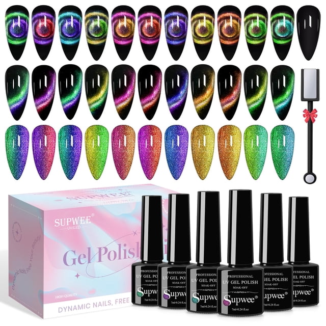Esmalte de uñas SUPER Cat Eye Gel 9D Galaxy Cateye 7 ml x12