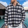thumbnail image 2 of RUTAYY Men's Shirts Plaid Hooded Soft Comfortable Casual Tops Hooded Long Sleeve Daily Wear Soft Comfortable Vacation Beach Blouse, 2 of 5