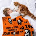 thumbnail image 4 of Halloween Cute Ghost Blanket Horror Movie Blanket Lightweight Fuzzy Flannel Throw Blanket for Bed Living Room Sofa Couch Travel All Season 50"x40", 4 of 6