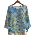 thumbnail image 1 of CLOOCL Plus Size T-Shirt for Women Vintage Twigs Print Blouse Casual Female Tops, 1 of 6