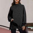 thumbnail image 4 of NMMUED Mockneck Sweatshirt Women Oversized Mock Neck Sweatshirt with Pockets Baggy Sweatshirt Oversized Sweatshirt for Women Womens Pullover Sweatshirts for Women Black XXL, 4 of 6