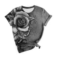thumbnail image 4 of Pisexur Hauts d'Été pour Femmes 2024 T-Shirt à Manches Courtes Col Rond Décontracté Mode Florale Coupe Ample Blouse Basique, 4 of 4