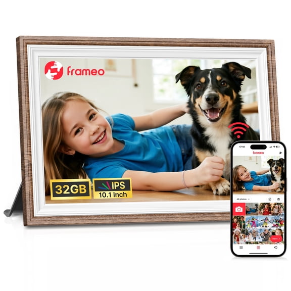 10.1inch Digital Picture Frame, NUSICAN WiFi Frameo Digital Frame for Photos & Videos 1280 x 800 HD Touch Screen 32GB Memory, Auto Rotate Wall Mountable, Slideshow, Perfect Holiday Present Choice